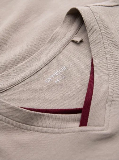 Modern bézs színű pamut póló V2 TSCT-0198