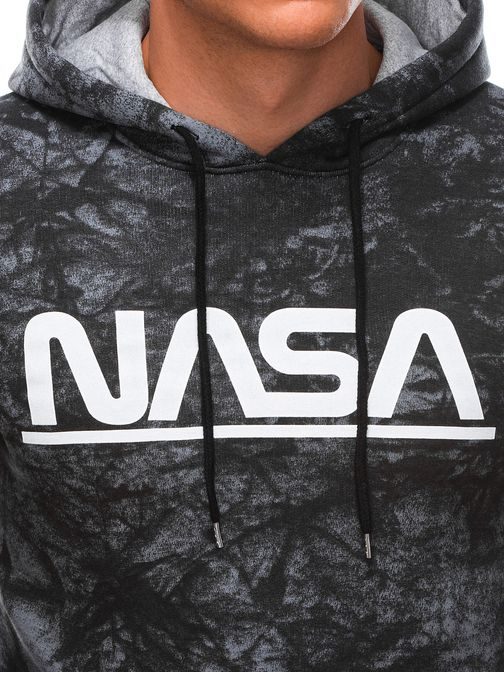 Eredeti fekete kapucnis pulóver Nasa B1478