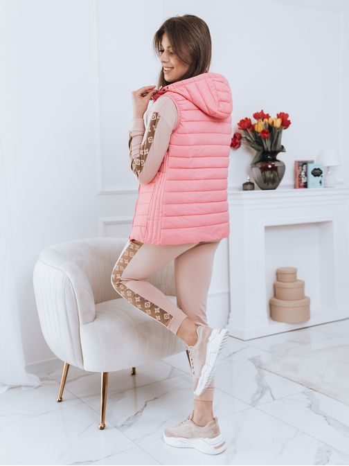 Egyszerű rózsaszín női mellény Gesla