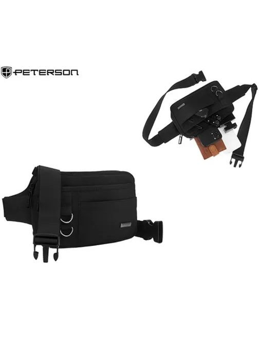 Stílusos fekete férfi övtáska