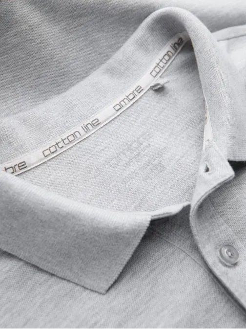 Egyszínű pamut pólóing férfiaknak szürke v20 om-pobs-0100