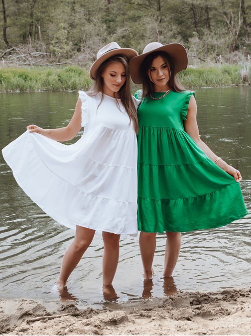 Gyönyörű zöld könnyű nyári női ruha Liria