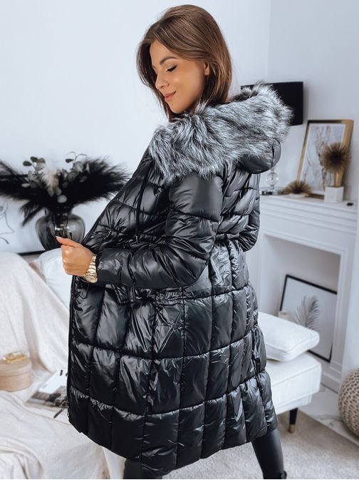 Stílusos fekete női steppelt kabát Ferrero