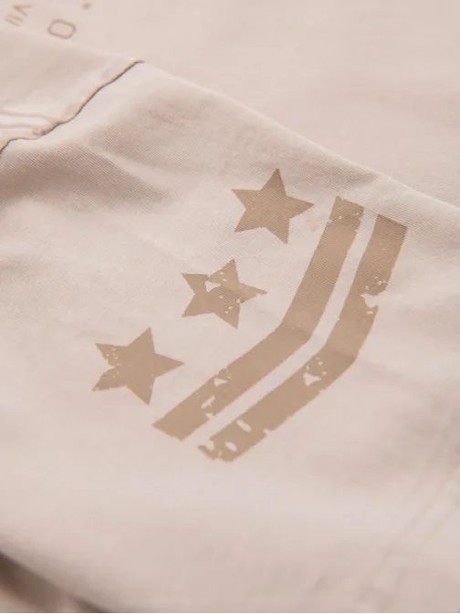 Férfi bézs színű póló trendi V1-es TSFP-0225