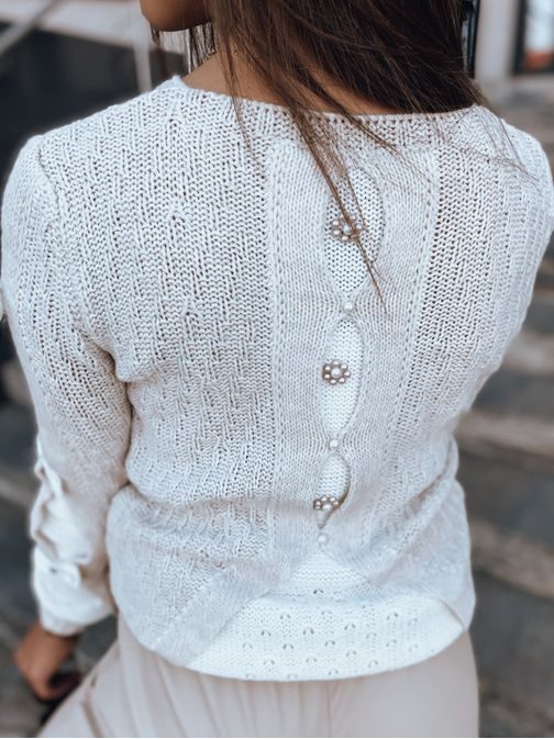 Különleges bézs női pulóver Madeline