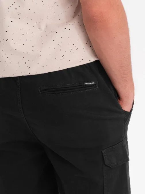 Egyedi fekete zsebes rövidnadrág V4 SRCG-0190