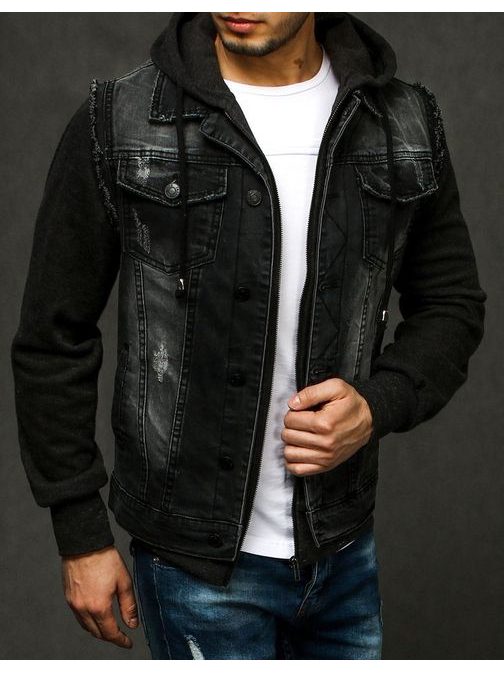 Trendi fekete farmerdzseki