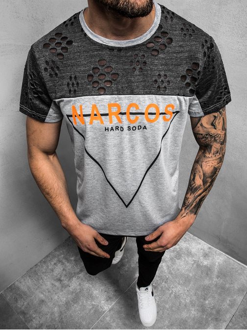 Szürke póló NARCOS felirattal JS/KS2084Z