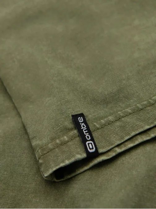 Olívazöld ing mosott V4 gombos mintával TSWT-0150