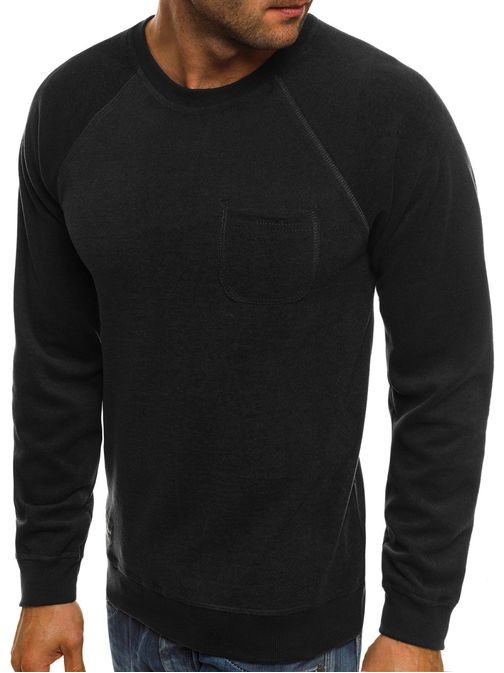Divatos fekete sportos pulóver ZAZZONI 1151B