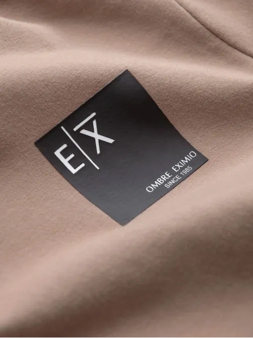 Barna férfi pulóver logóval és kapucnival V3 SSNZ-0162