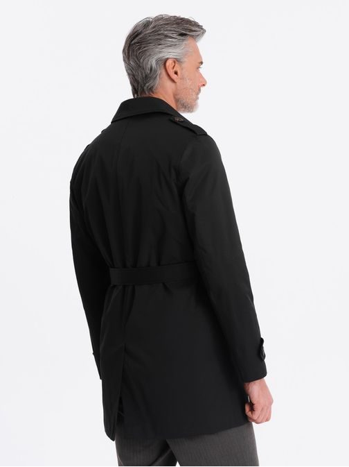 Divatos fekete átmeneti kabát V2 COSC-0111