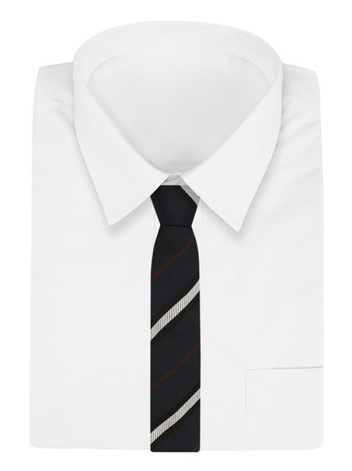 Stílusos sötét kék csíkosmintás nyakkendő