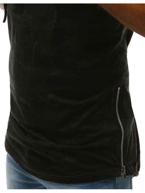 Antracit szürke kapucnis póló