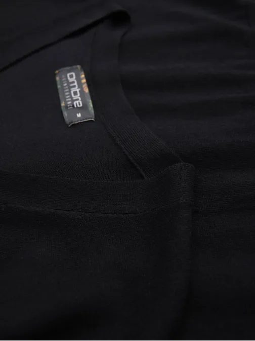 Férfi fekete gombos kardigán V2 SWCD-0126