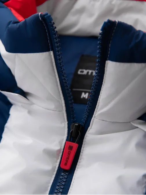 Kék-fehér steppelt retro kabát V1 JALP-0296