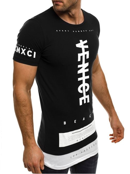 VENICE fekete hosszított póló ATHLETIC 1095