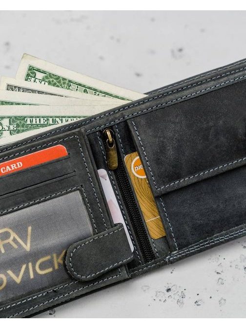 Fekete bőr pénztárca Wild