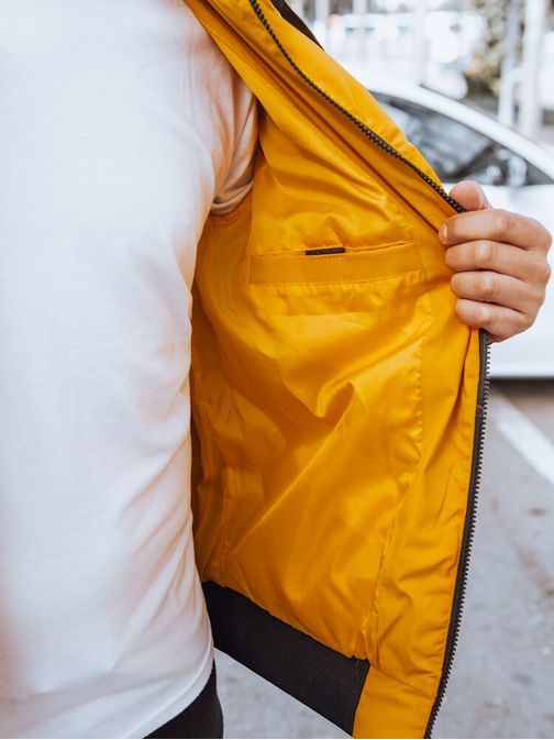 Mustársárga téli steppelt dzseki