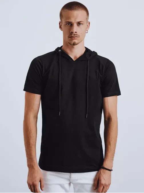 Stílusos fekete kapucnis póló