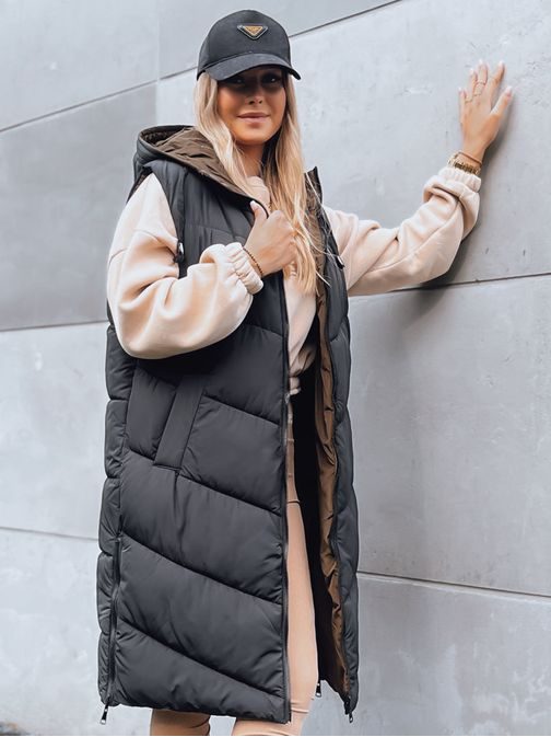 Fekete kétoldalas női mellény  Geriat