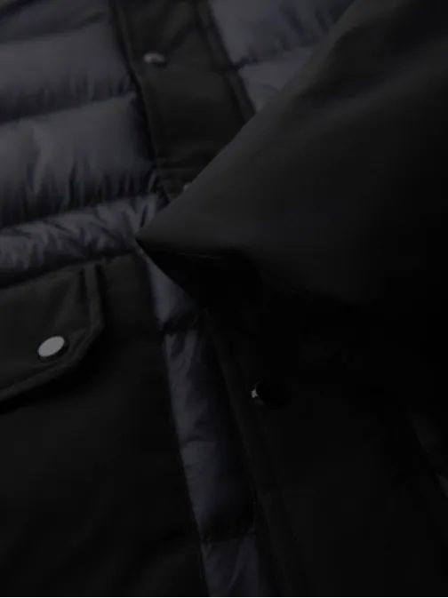 Steppelt fekete-kék férfi parka zsebekkel V1 JALJ-0308