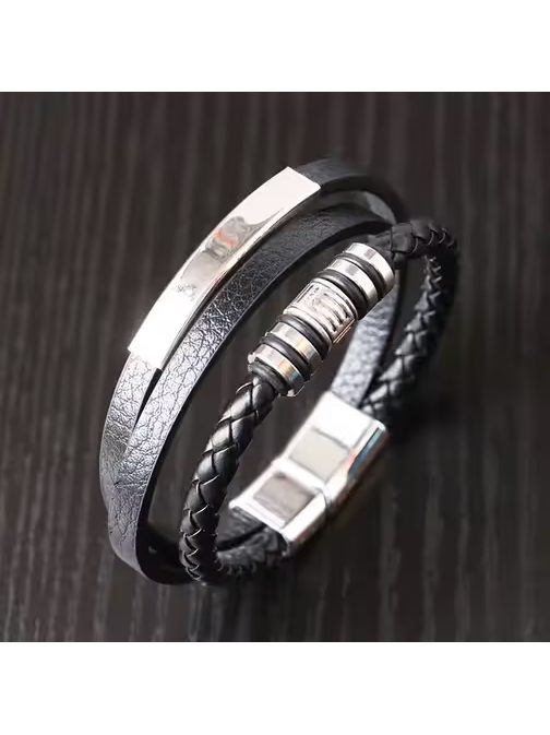 Fekete karkötő fém díszítéssel SH-2010