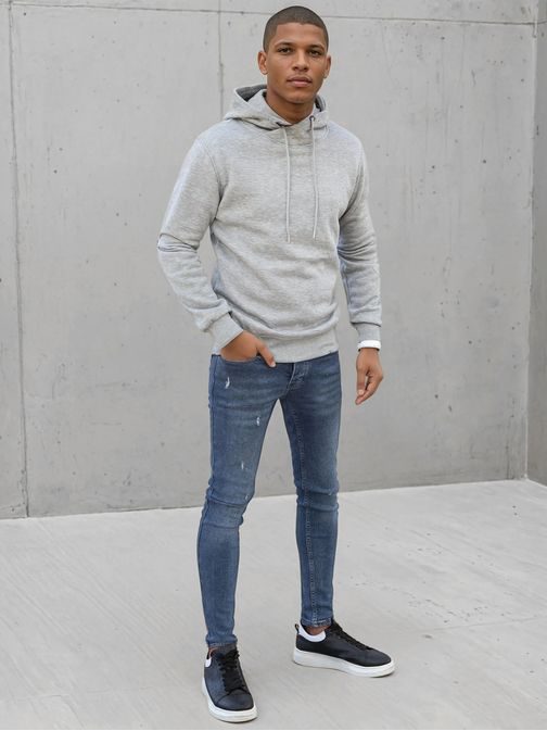 Hlvány szürke kapucnis pulóver