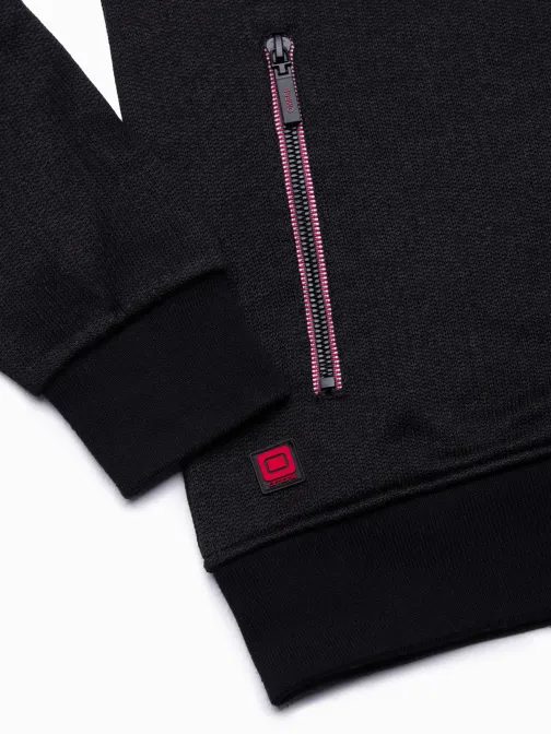 Stílusos fekete kapucnis felső  B1425-V1