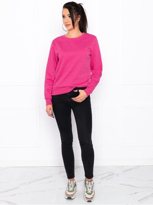 Egyszerű rózsaszín női melegítő pulóver TLR001