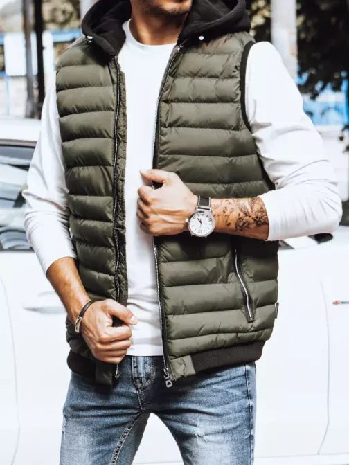 Modern zöld steppelt mellény