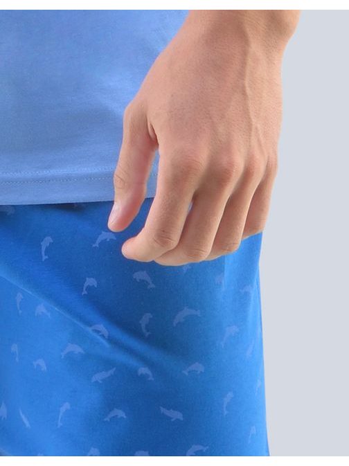 Good Vibes halvány kék nyári pizsama