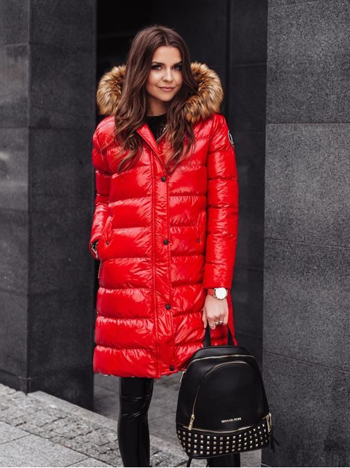 Eredeti piros női téli kabát CLR018