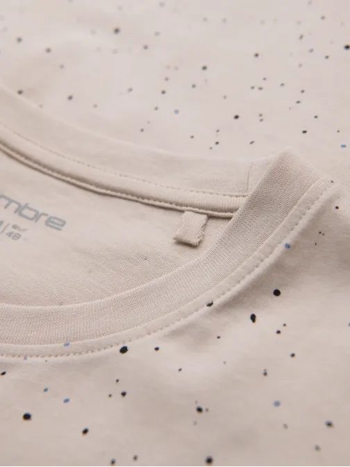 Divatos bézs férfi póló V2 nyomtatással TSFP-0186