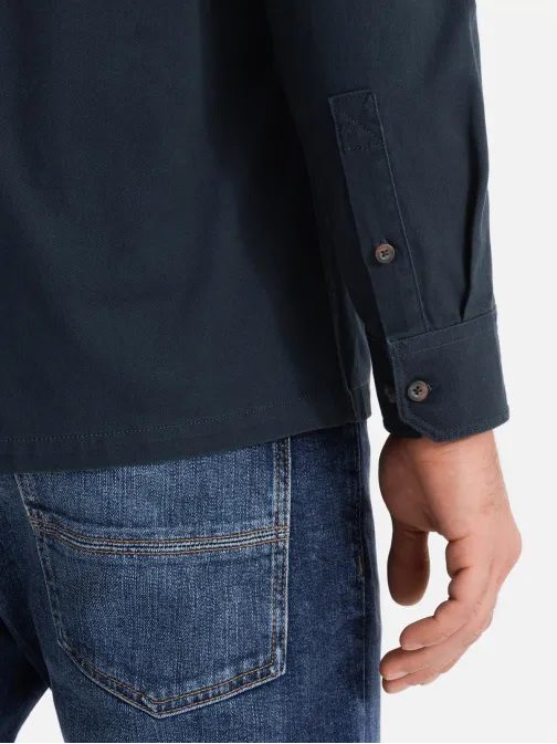 Lezsér sötét kék ing zsebekkel  V3 SHCS-0146