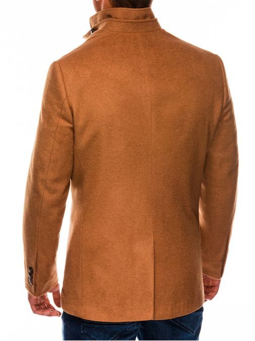 Egyedi camel színű rövid kabát C427