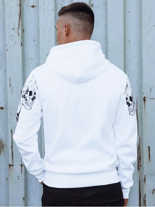 Eredeti fehér kapucnis pulóver lenyomattal