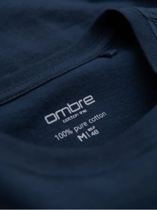 Basic sötétkék pamut póló kerek nyakú póló V2 TSBS-0236