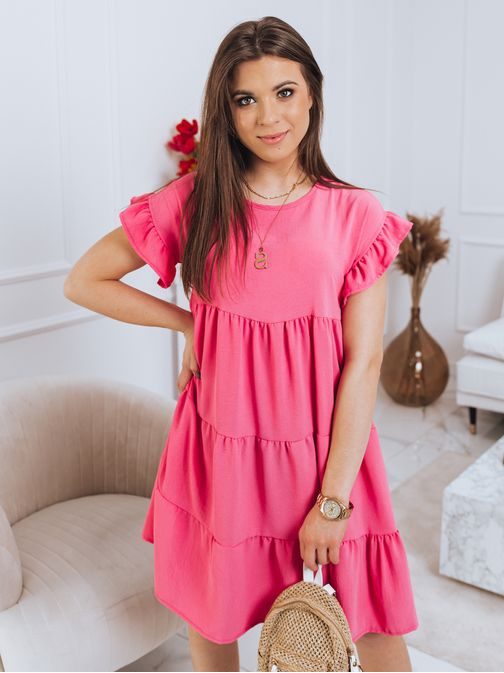 Gyönyörű egyszerű rózsaszín női ruha Migla