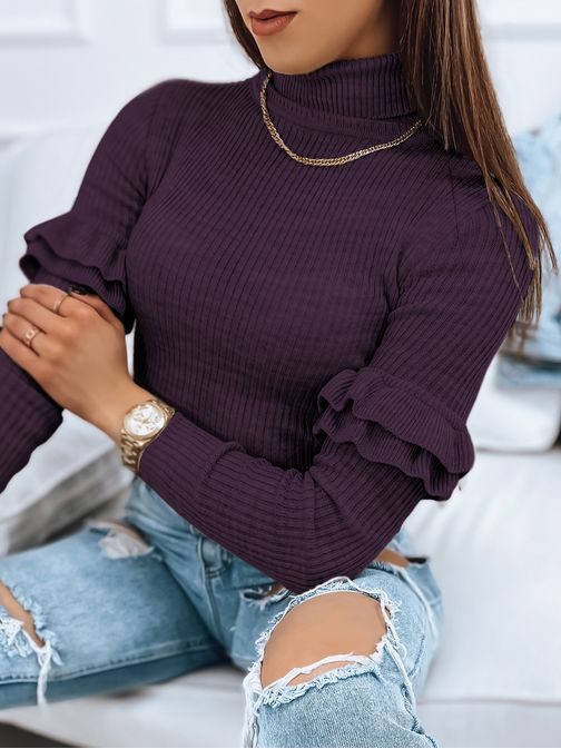 Modern sötétlila női pulóver Bufalo