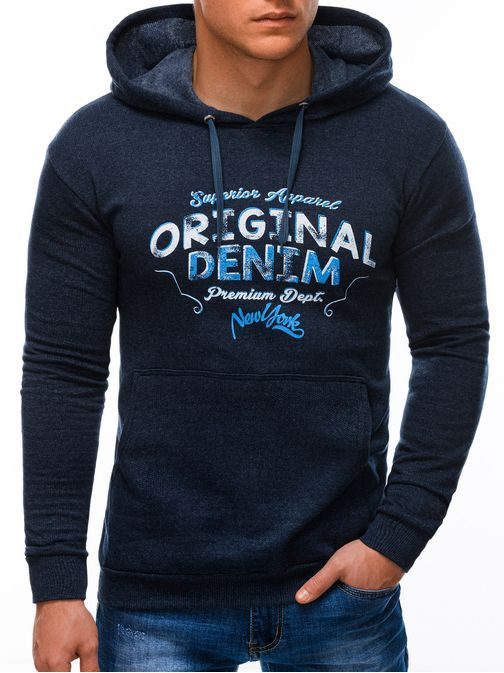 Trendi sötét kék kapucnis pulóver  Original Denim B1393