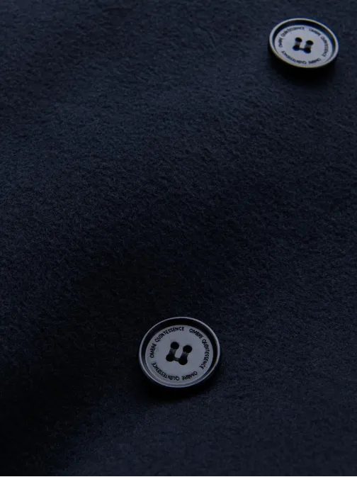 Modern sötét kék kabát magas gallérral  V3 COWC-0120