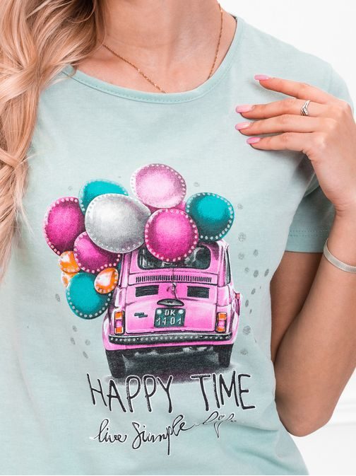 Egyedi menta színű női póló SLR019