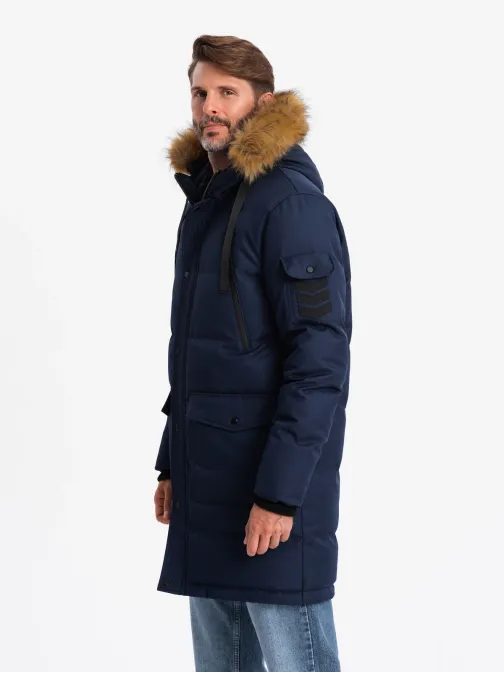 Téli sötét kék parka kabát V1 JALP-0182
