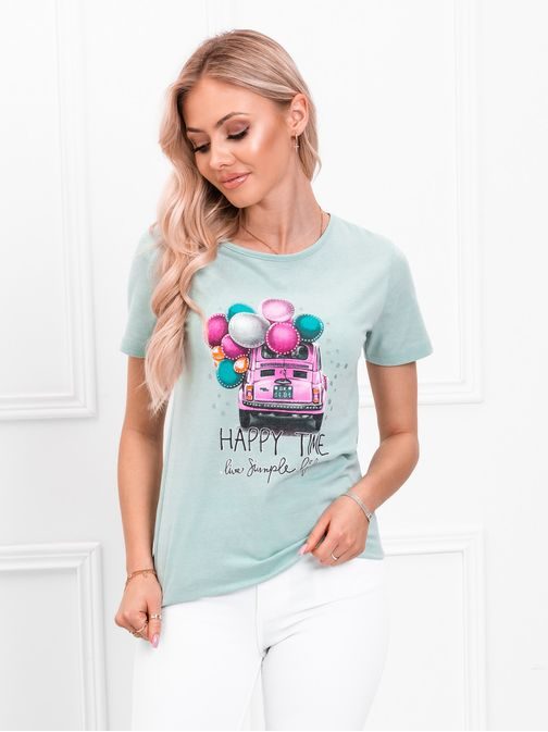 Egyedi menta színű női póló SLR019