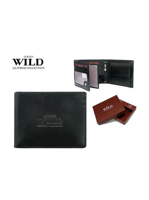 Egyszerű fekete pénztárca  WILD