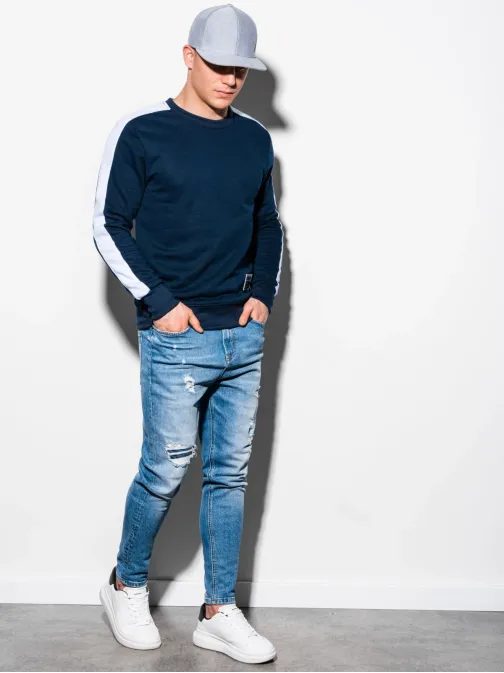 Látványos sötét kék pulóver B1081