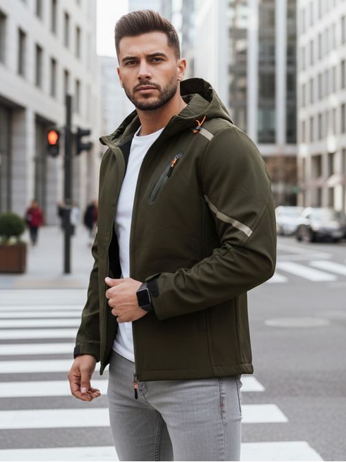 Érdekes softshell dzseki zöld színben