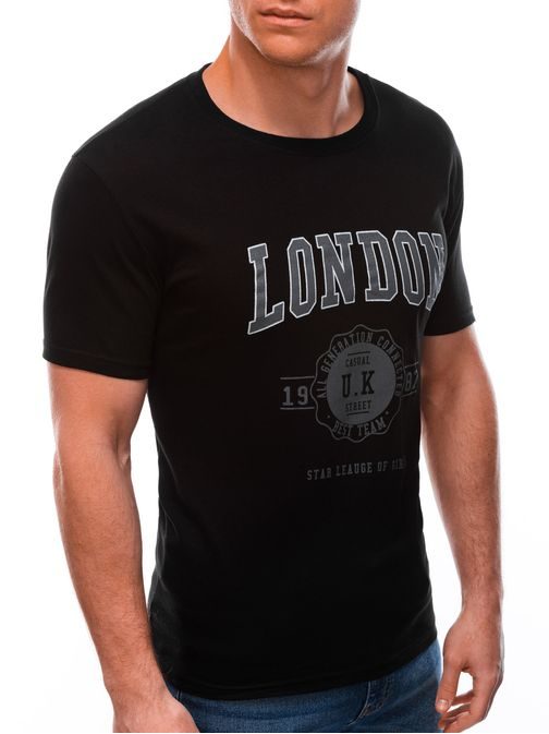 Fekete pamut póló London S1595