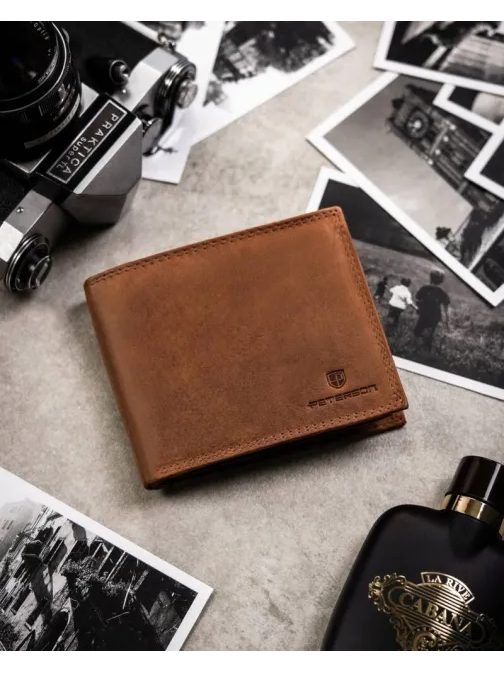 Divatos világosbarna bőr szett - pénztárca és kulcstartó